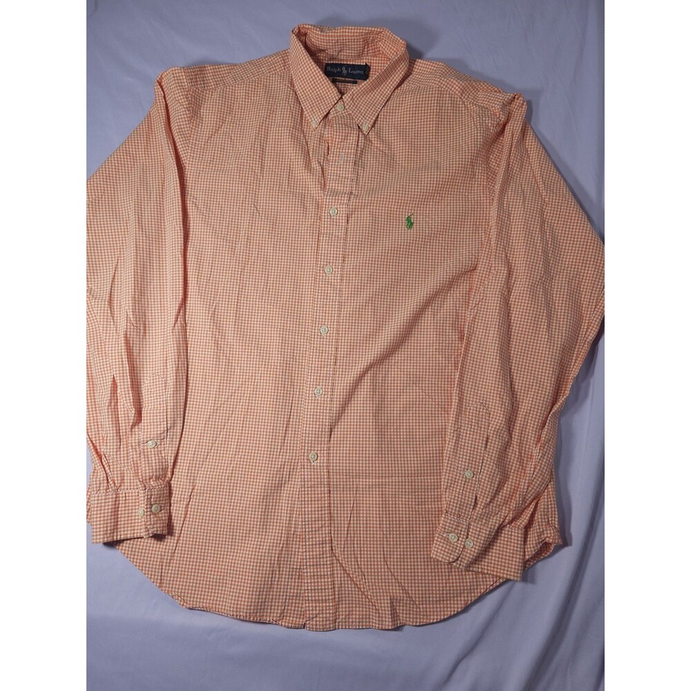 Ralph Lauren Classic Fit Red/White Gingham Casual Button-Down Shirt - 16 1/2